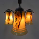 Art deco hanging lamp in glass