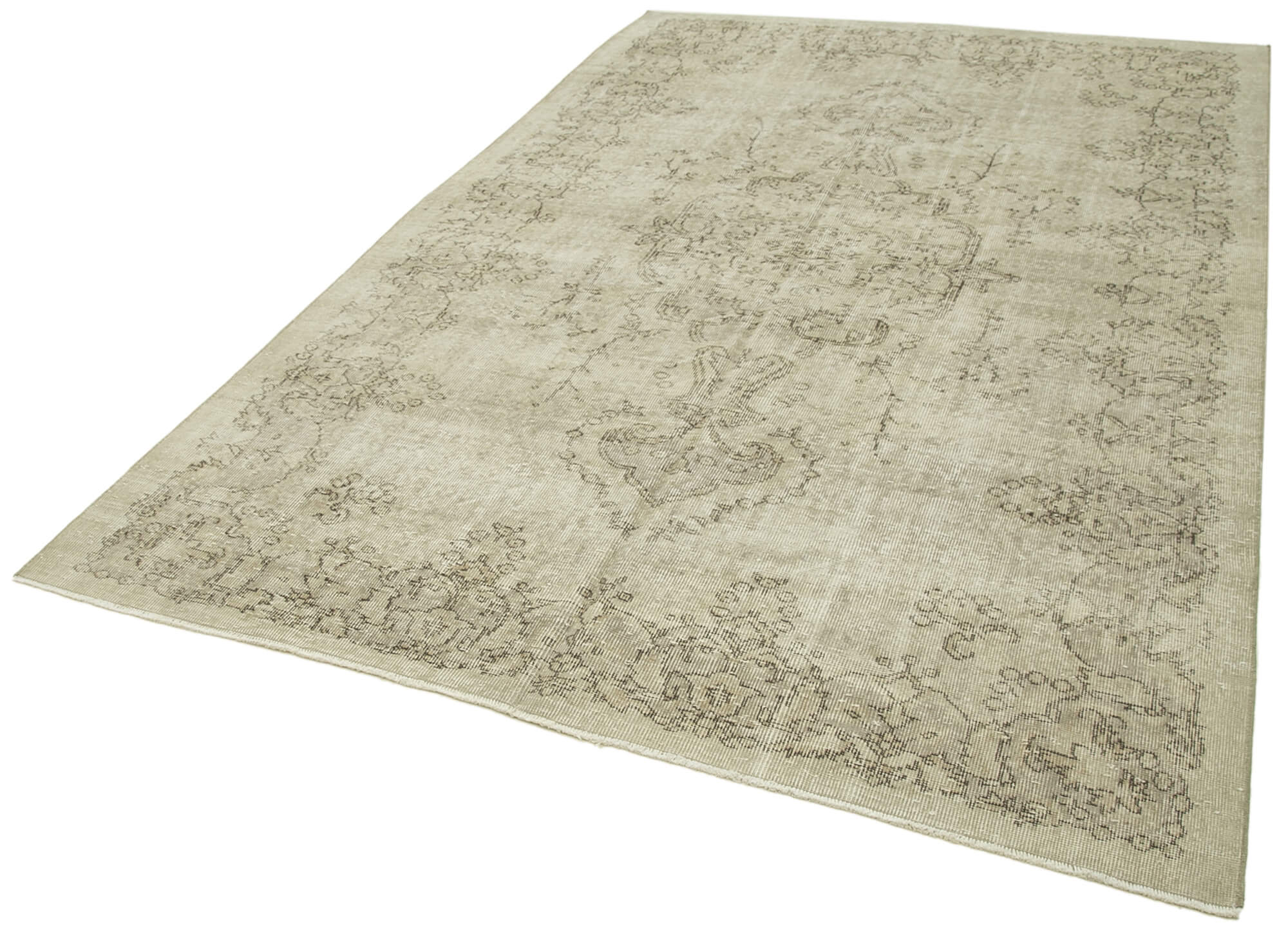Handmade Vintage Oriental Beige Carpet 190 cm x 303 cm - 38940