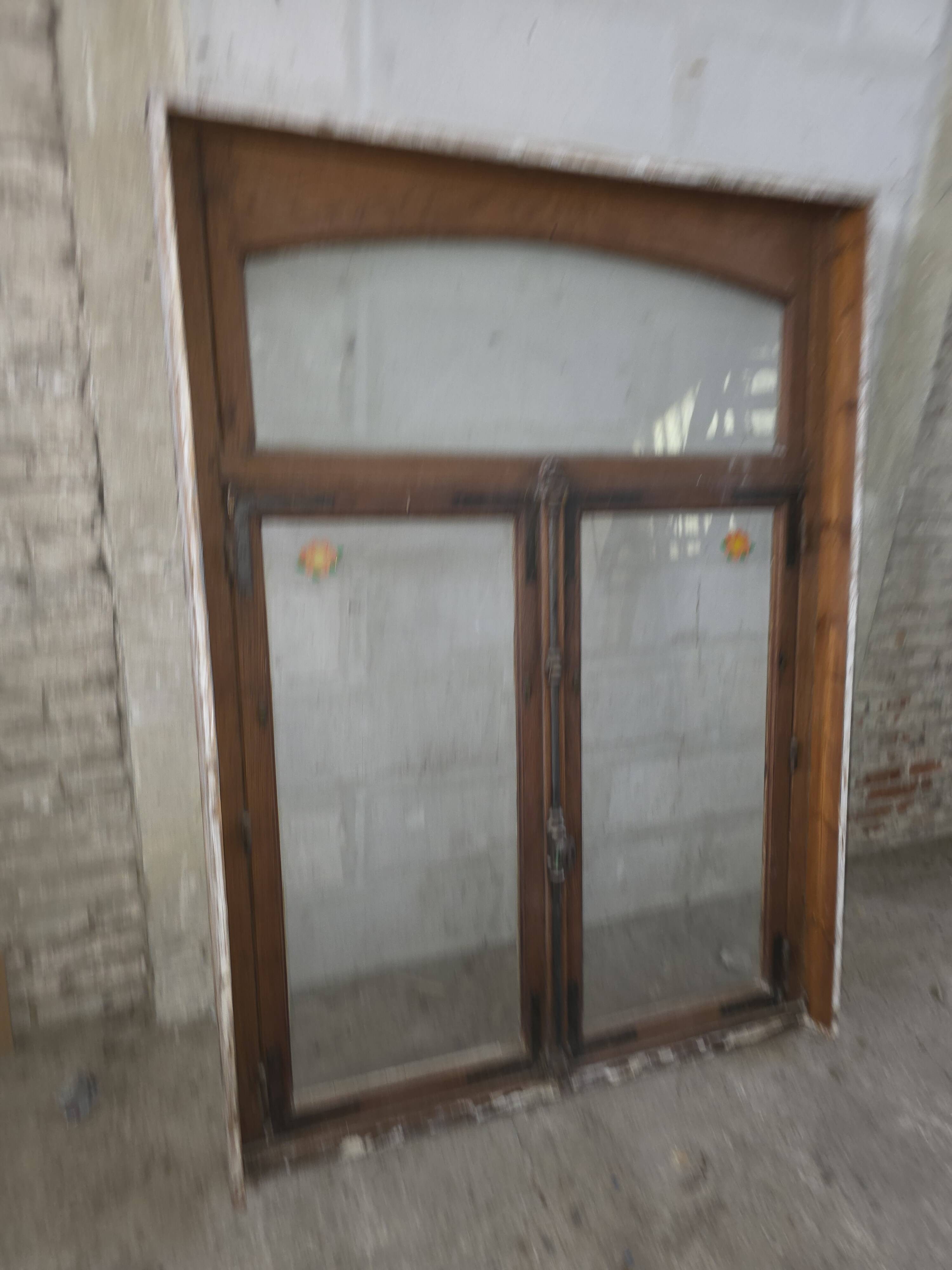 Pair of solid oak windows from the early 20th century.
