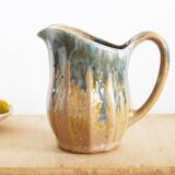 Art Nouveau inspired pitcher in flamed stoneware in the Denbac Rambervillers style