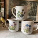 3 vintage stoneware mugs