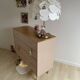 Pink tapered leg chest of drawers