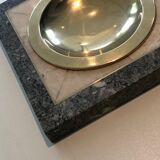 Neoclassical style pocket empty in faux-marble and brass. french work. around 1970