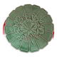 Green Sarreguemines dish from the 1950s. Light Raisin relief model.