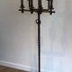Parquet Floor Lamp in Wrought Iron and Gilded Iron, Art Deco, French Work,