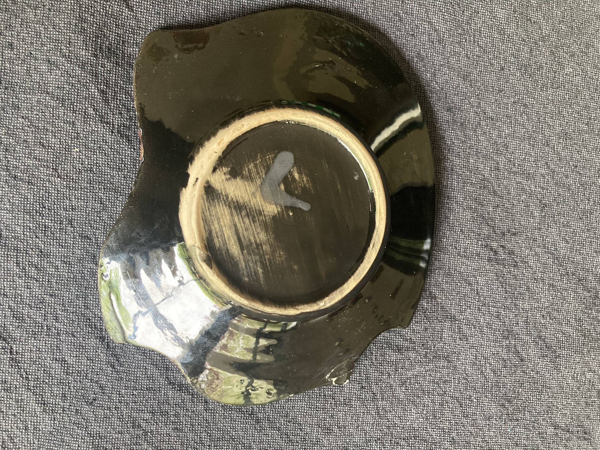Empty pocket cup in vintage ceramic