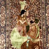 Tapis Iranien ancien en laine et soie 210x119cm