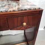 Coiffeuse art deco en acajou miroir triptyque