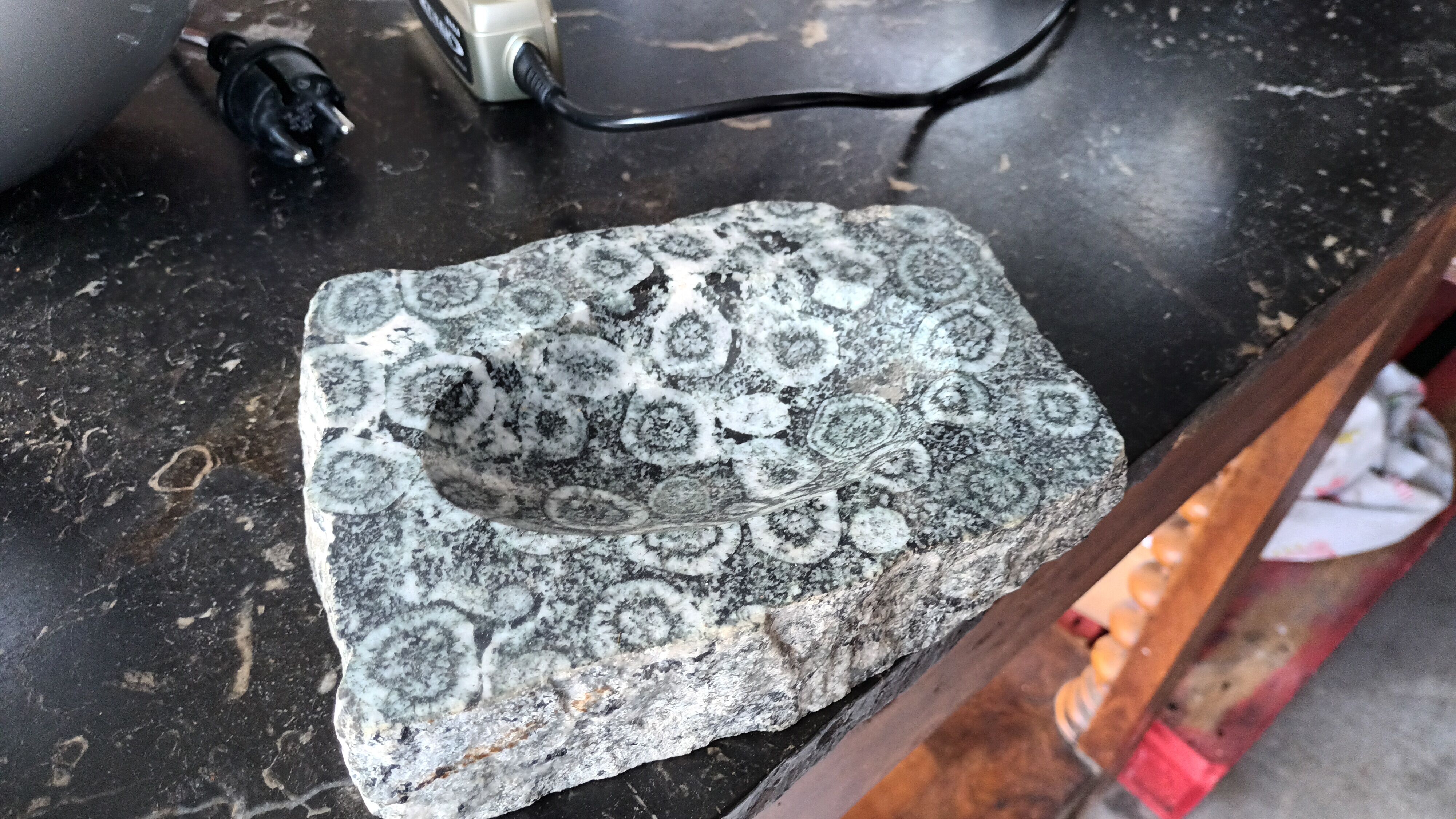 Orbicular diorite ashtray