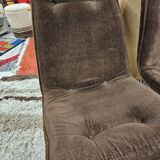 Pair of vintage velvet armchair chair 1970"