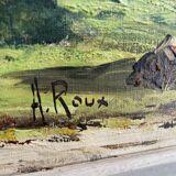 Peinture villégiature signe H.Roux