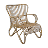 Fauteuil Belse 8 en rotin, design hollandais, 1950
