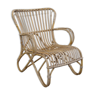Belse 8 armchair in rattan, Dutch design, 1950