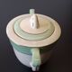 Old mint green sugar bowl from Moulin des Loups, model "Gondé", in good condition.