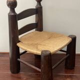 Brutalist low chair attributed to Charles Dudouyt, around 1940.