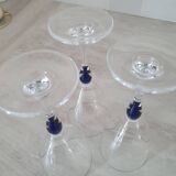 3 wine/water glasses Crystal d'Arques model Venice Sapphire blue