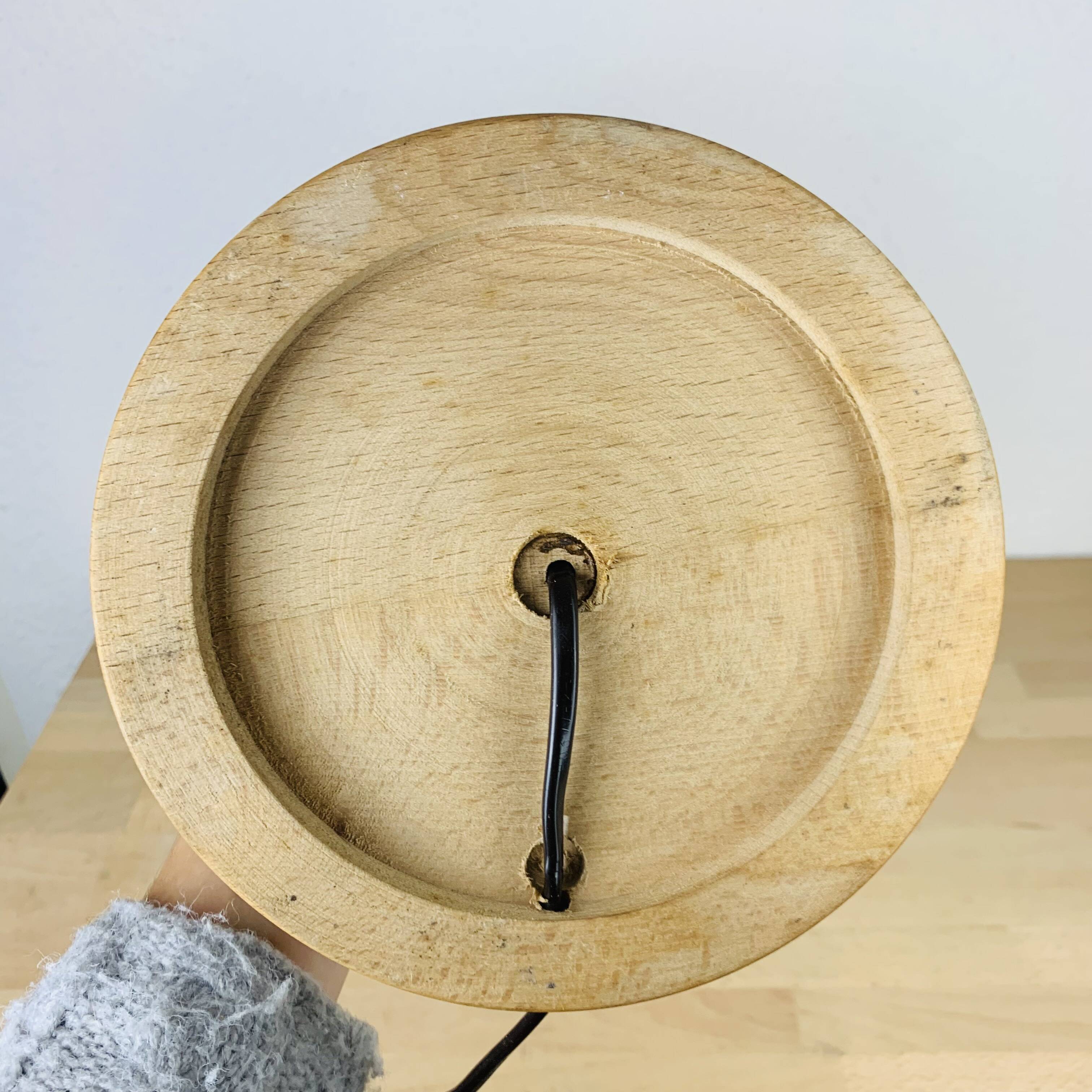 Turned wood lamp from the 70s