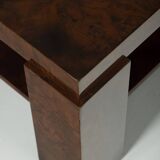 Lacquered elm magnifying glass coffee table, 1970s