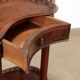Antique walnut coffee table with decorations, Italy, 19th century.