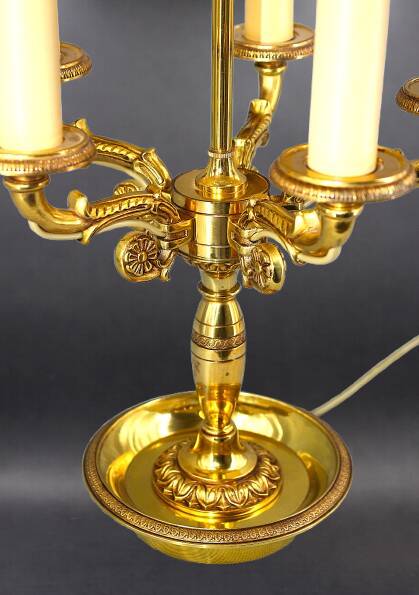 Bronze Bouillotte Lamp in Solid Empire Style Five Lights * Lucien Ga