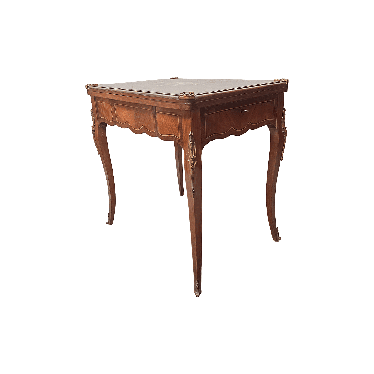 French Louis XV Style Gaming Table With Marquetry, 1960s
