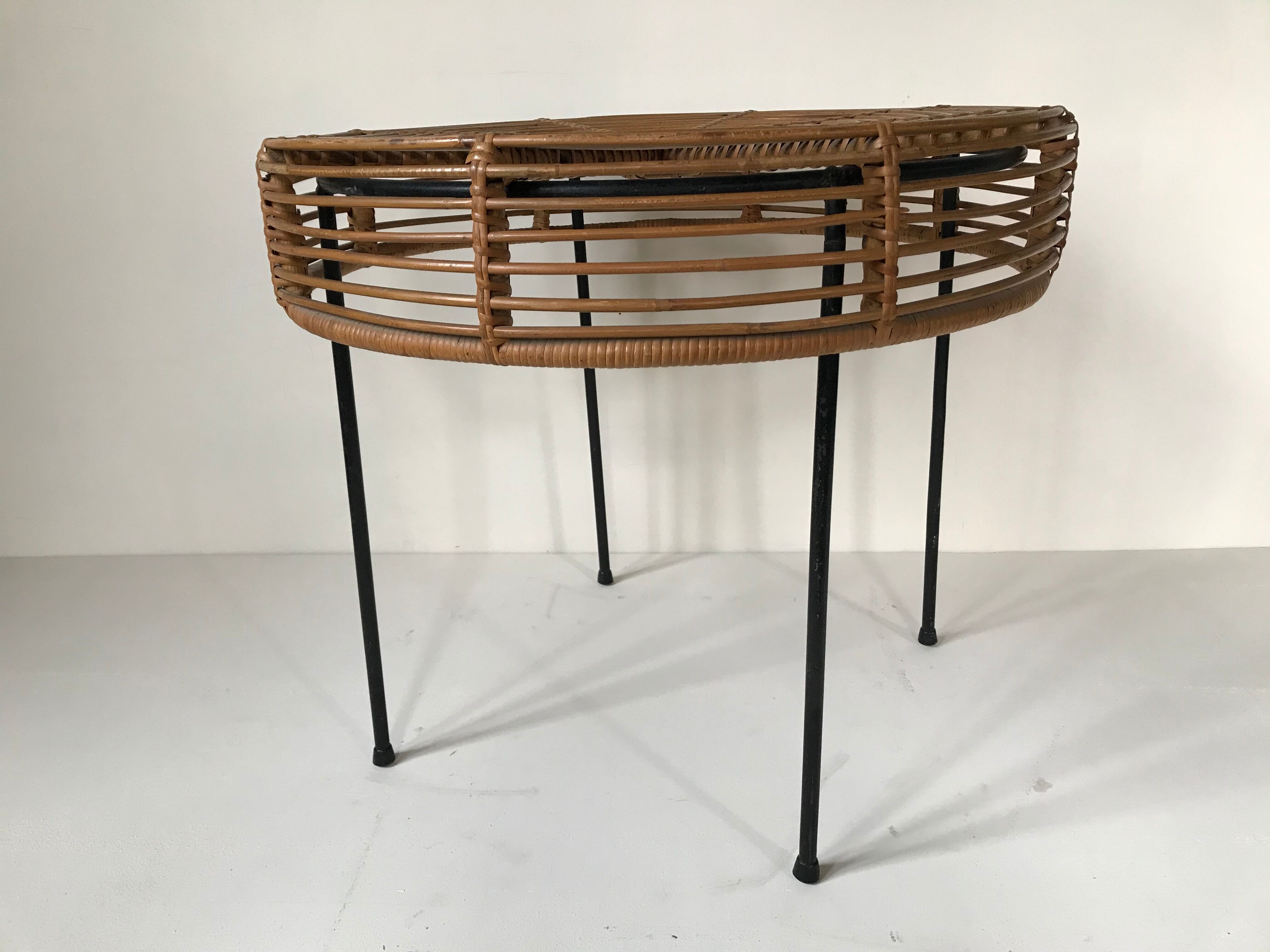 Rattan coffee table circa 1950