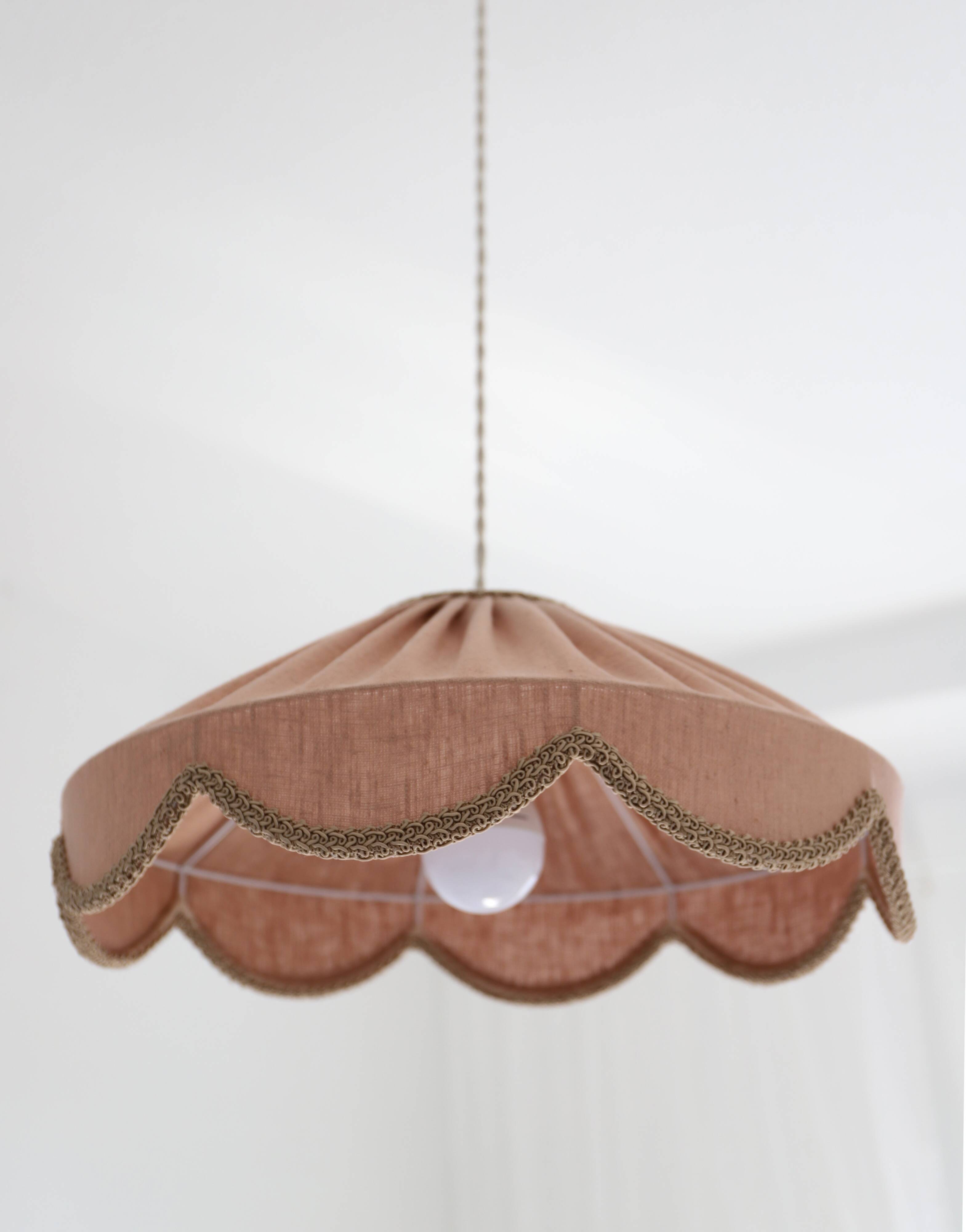 Cosette "classic linen" plain floral pendant light