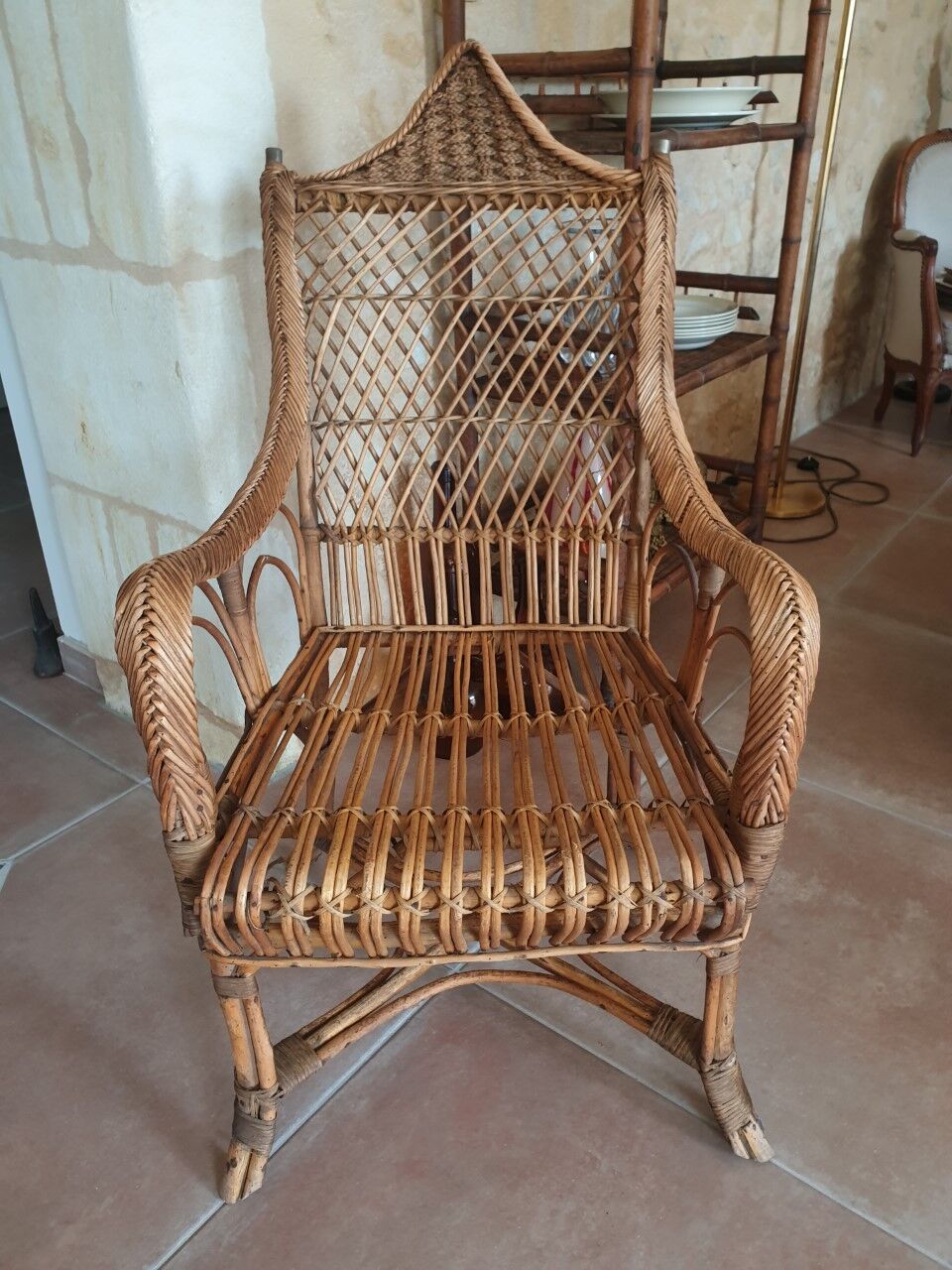 Rattan armchair 20s