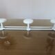 Coat rack 3 patères in white lacquered metal 70s