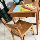 School desk and chair set stamped Baumann