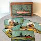 Wooden cube game in original box, antique game, early 20th century