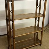 Bamboo and wood bookcase shelf, 1960