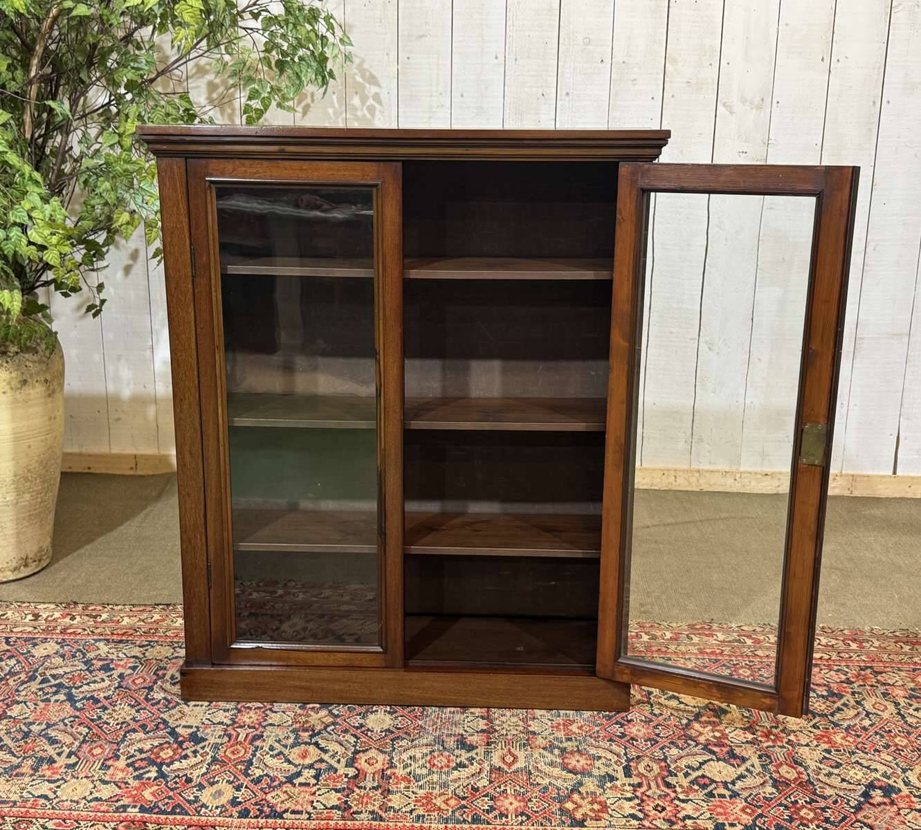 19th-century English mahogany display cabinet