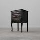 Louis XV Style Chest of Drawers in Black Lacquered Oak, France, 1950s
