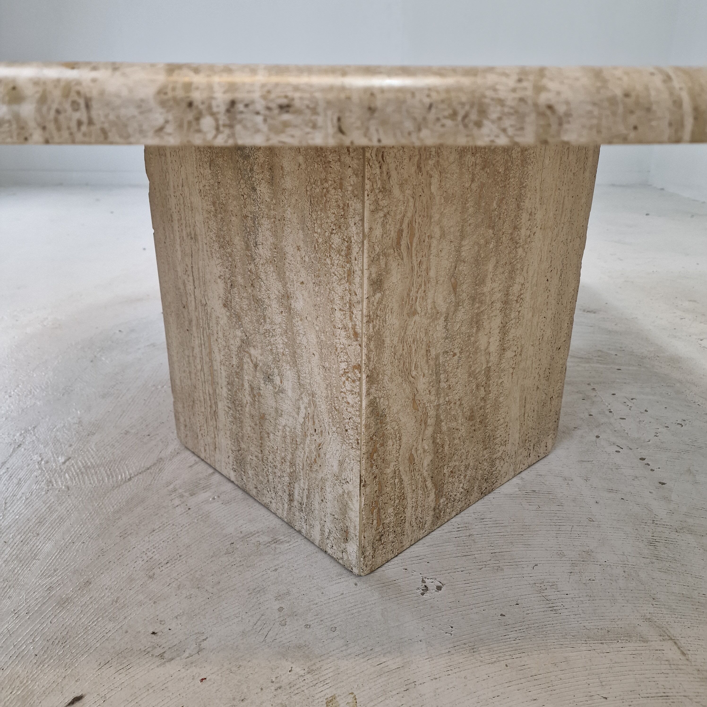 Italian travertine coffee table, 1980's
