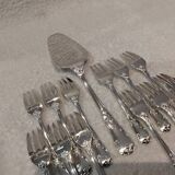 Frionnet rocaille silver metal cake forks 12 cake forks