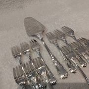 Frionnet rocaille silver metal cake forks 12 cake forks