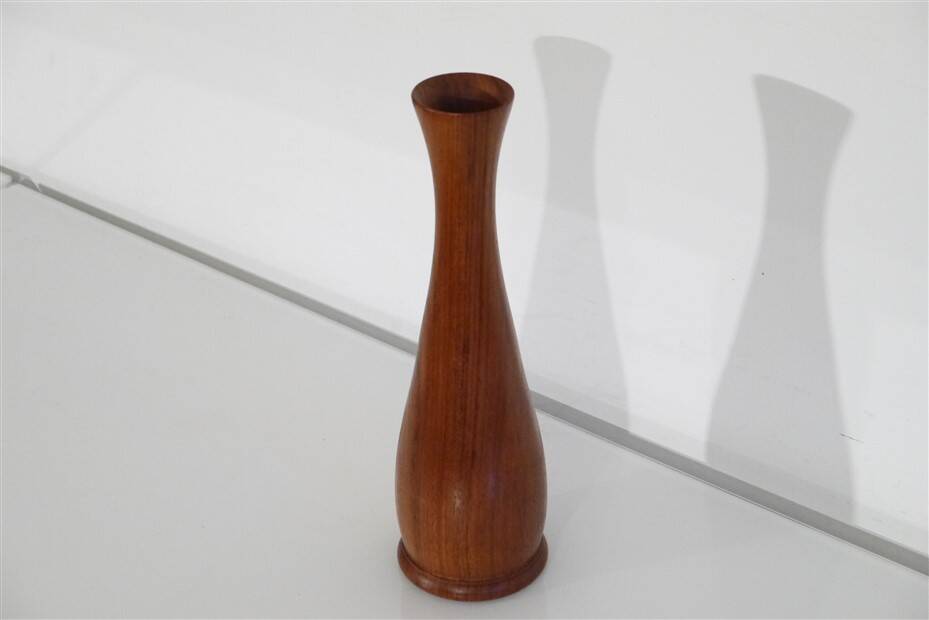 Vintage Scandinavian teak vase 1960