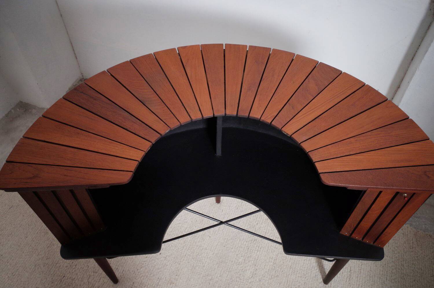 Sika Møbler vintage Bar mit 4 Barhocker aus Teak