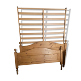 Vintage pine interior bed for two people