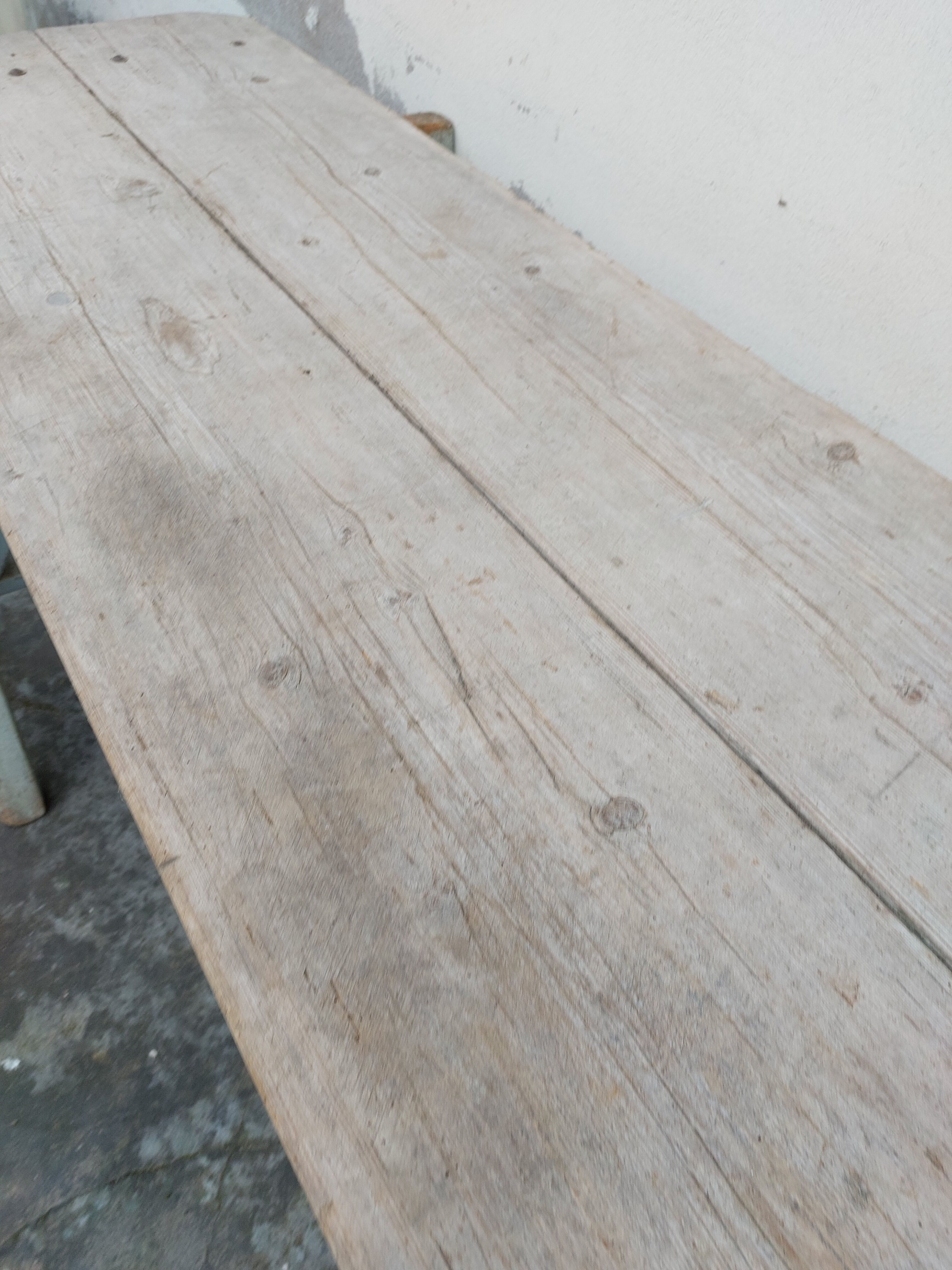Workshop table in old wood 1950 -3m50