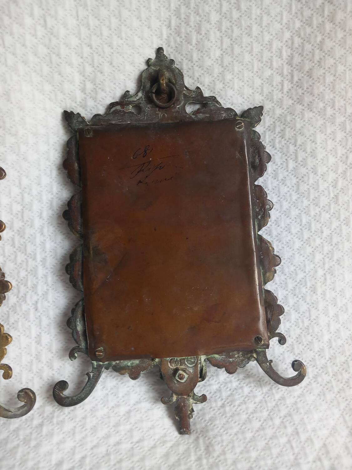 Pair of antique bronze mirrors – Louis XV / Rococo style – 19th century
