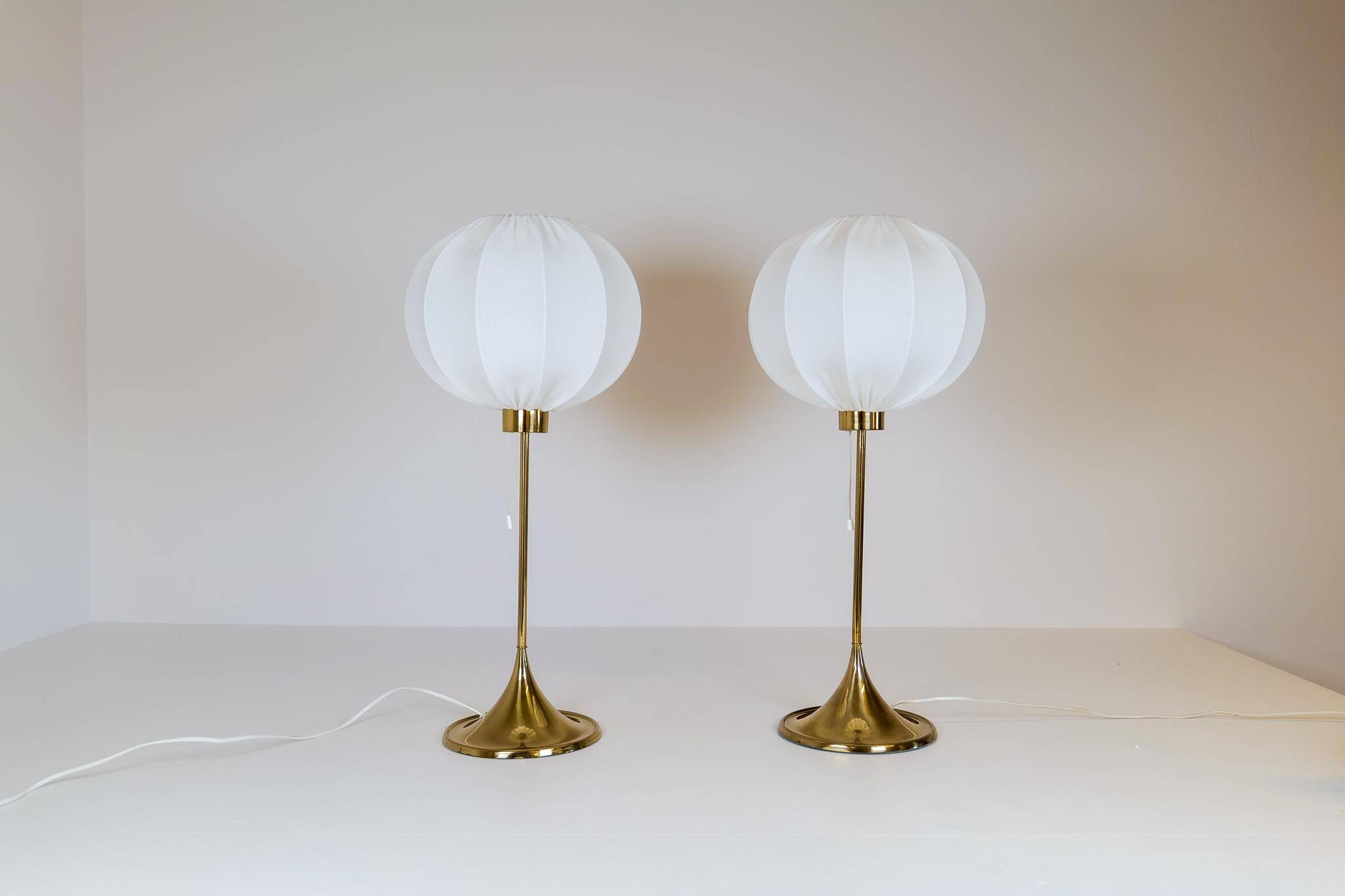 Pair of Bergboms B-024 table lamps mid-century, 1960s, Sweden