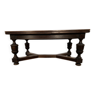 Renaissance style table in oak, 20th century