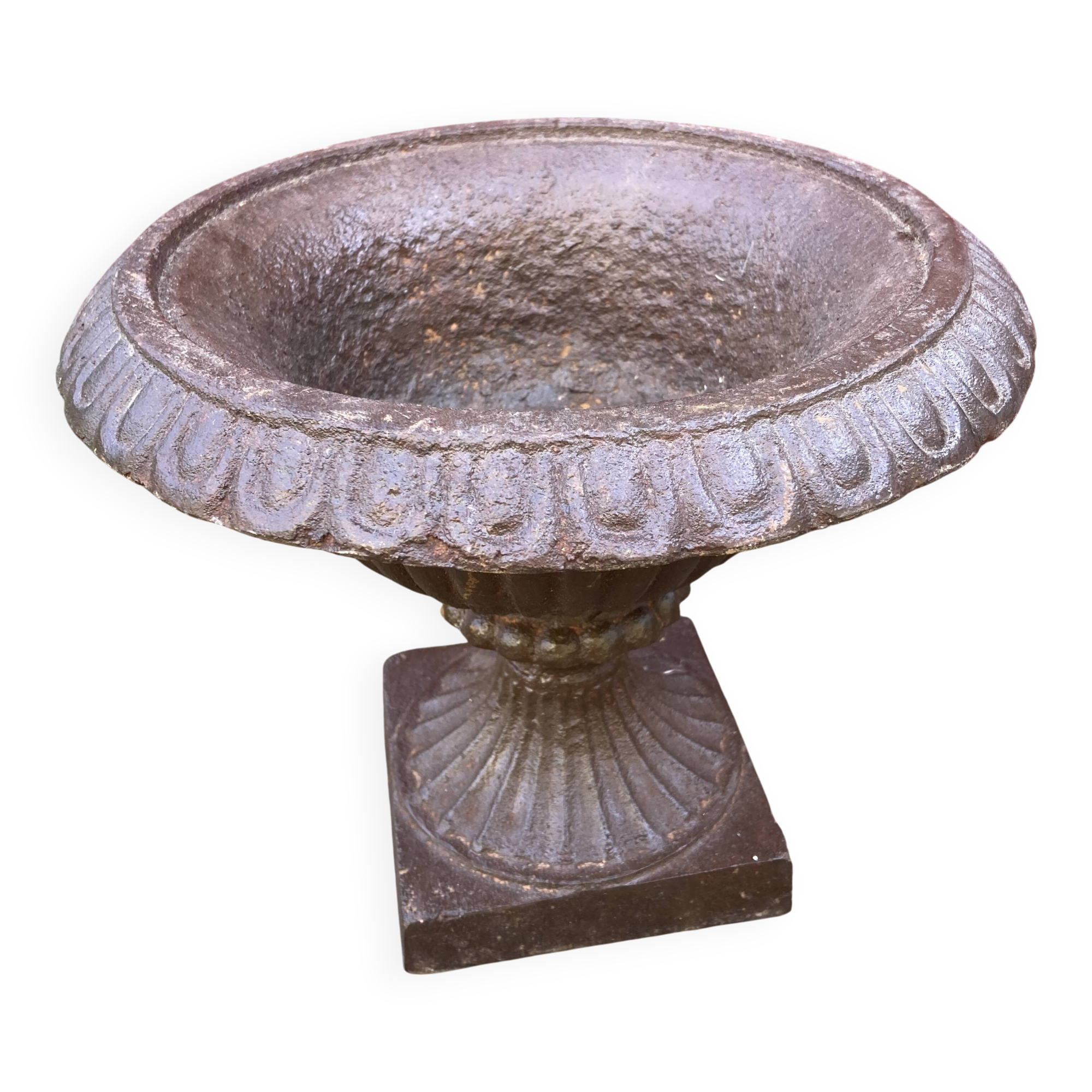 Antique Medici cast iron vase - Height 21 cm