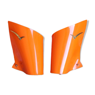 Pair of vintage melanin orange wall lights