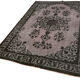 Hand-knotted carved anatolian 1970s 173 cm x 244 cm black carpet