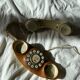 Lady phone in tawny leather