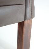 Canapé 3 places en cuir brun danois des années 1970