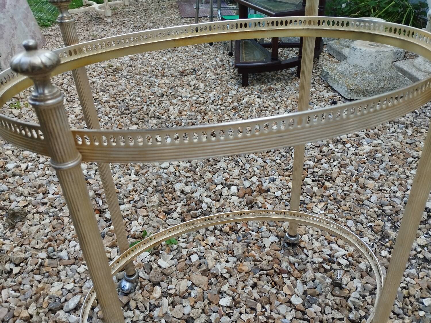 Old vintage rolling serving table